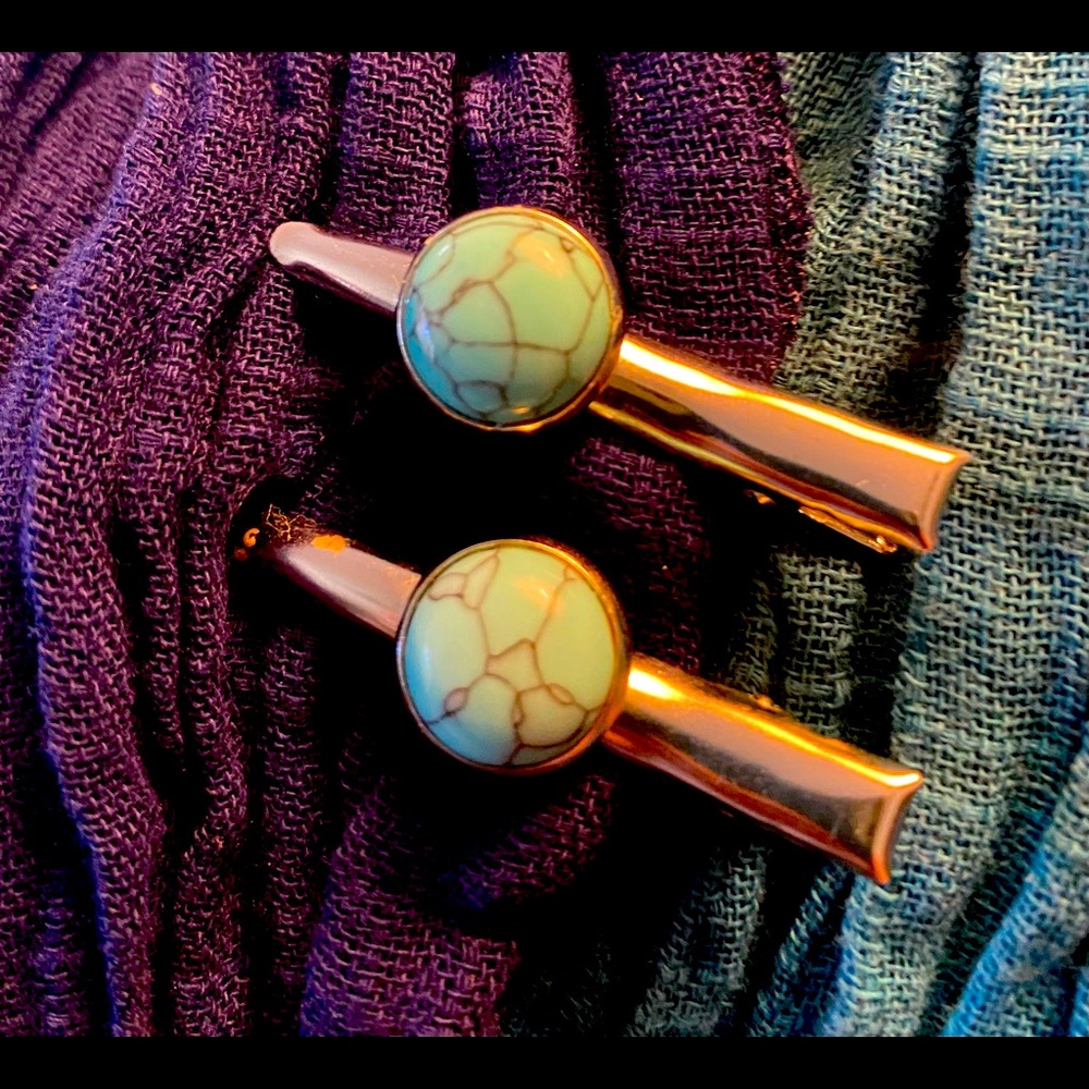 Handmade Turquoise Hair Clips